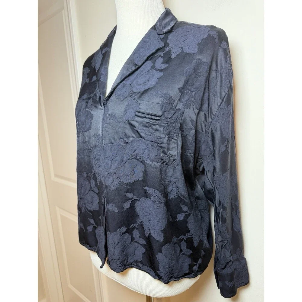 Vince. Jacquard Popover Pajama Top Blue Women’s Small